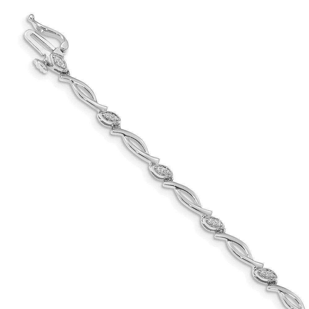 Kazi Luxury 14k White Gold Diamond Bracelet